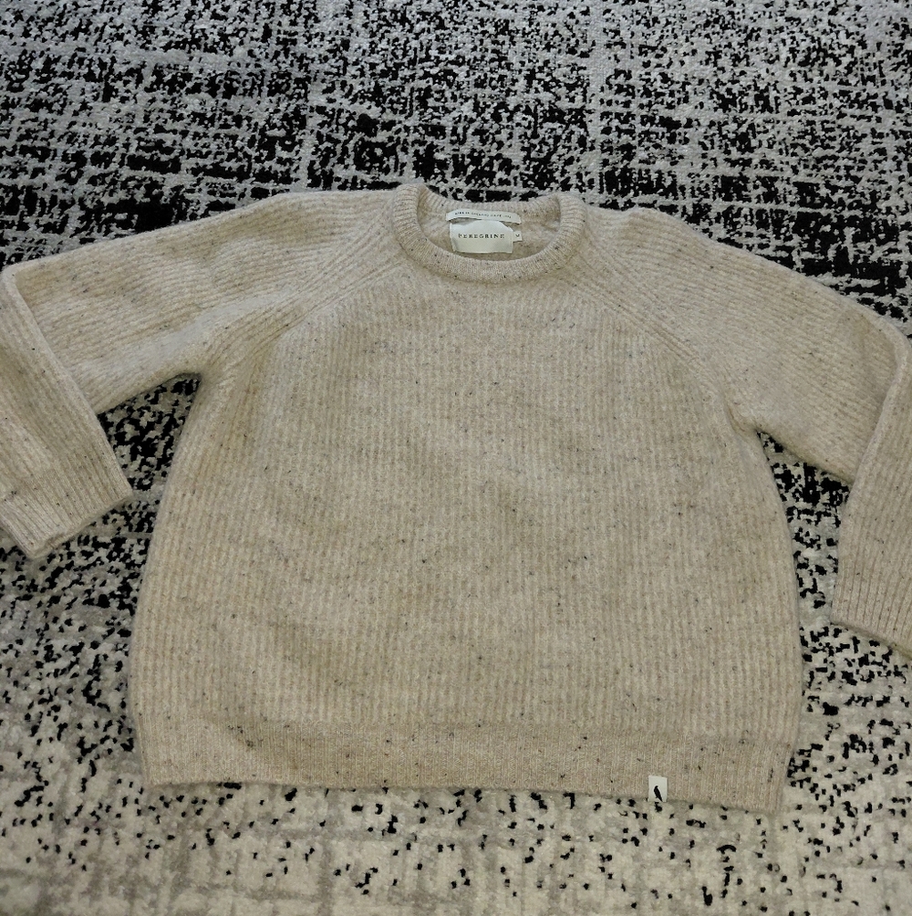 Peregrine British Wool Ford Crew Jumper oatmeal M - Picture 8 of 16